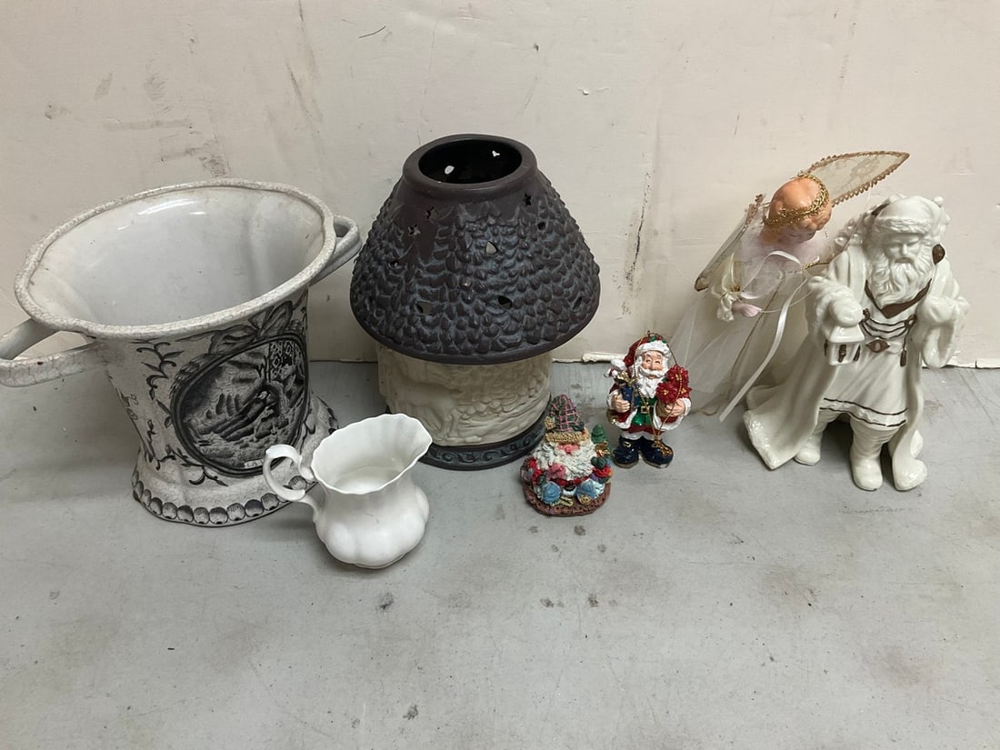 Woodland Christmas Candle Holder, Royal Albert Pitcher, Tay Planter and more (tallest-8.5in): Woodland Christmas Candle Holder, Royal Albert Pitcher, Tay Planter and more (tallest-8.5in)
