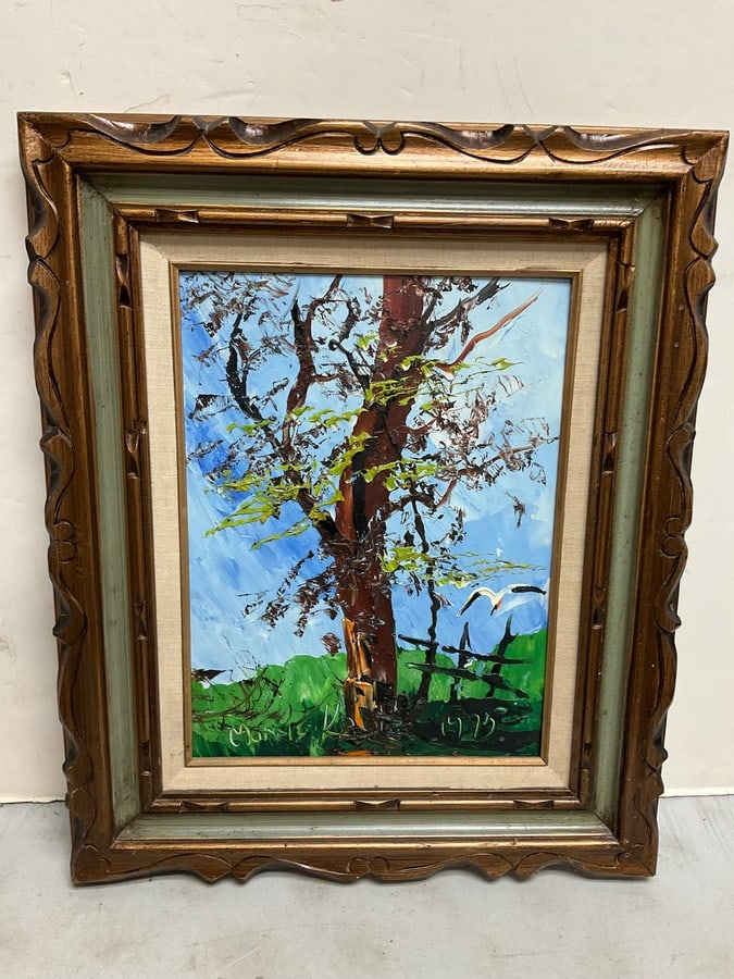 Vintage oil painting on board by Morris Katz(23.5inx19.5in.): Vintage oil painting on board by Morris Katz(23.5inx19.5in.)