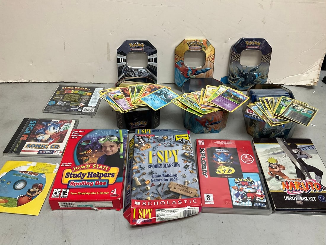 Pokemon cards with storage tins, Naruto uncut box set, and more: Pokemon cards with storage tins, Naruto uncut box set, and more