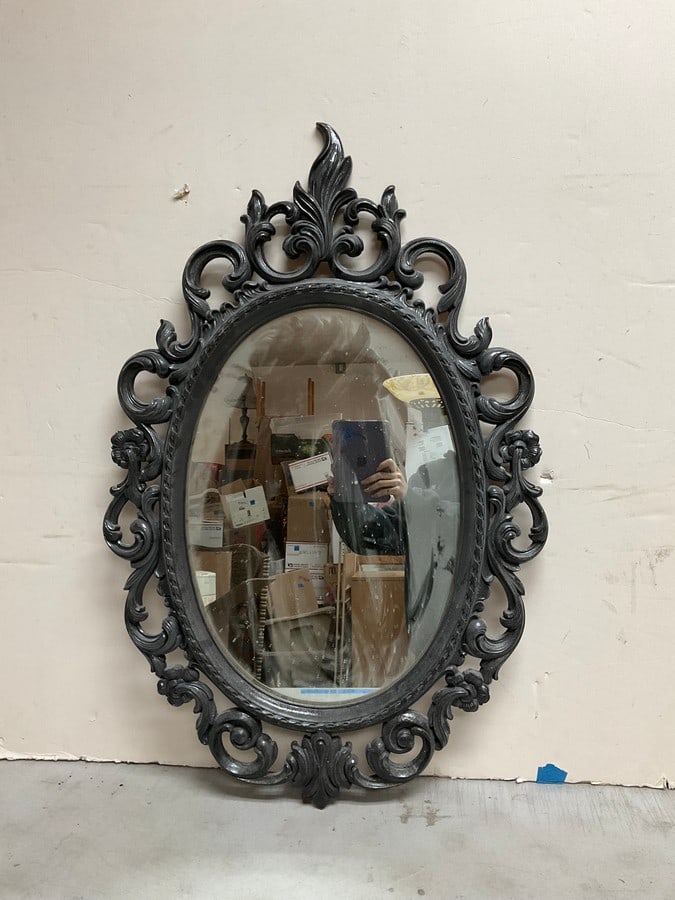 Decorative mirror with syroco wood frame(32in.tall) (1 of 1)