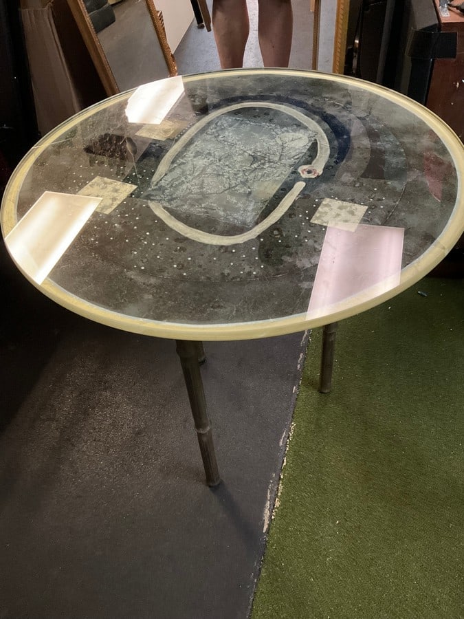 1991 limited edition moon blossoms table by Susan Ward(25.5in.x24in.): 1991 limited edition moon blossoms table by Susan Ward(25.5in.x24in.)