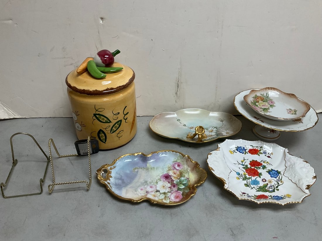 Decorative plates(Aynsley, elite works Limoges,etc.), ceramic jar(10.5in.tall), and more (1 of 1)