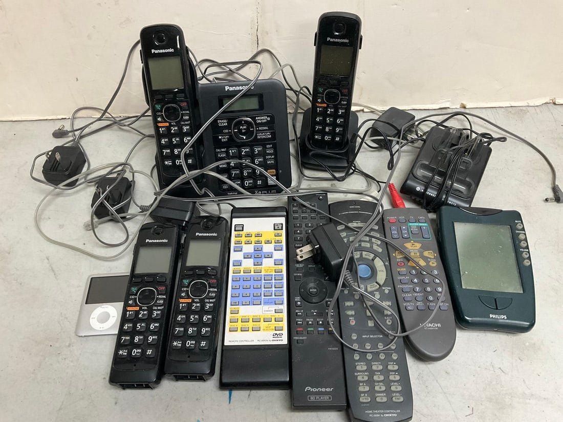 Panasonic home phone set, various remotes, and more (1 of 1)