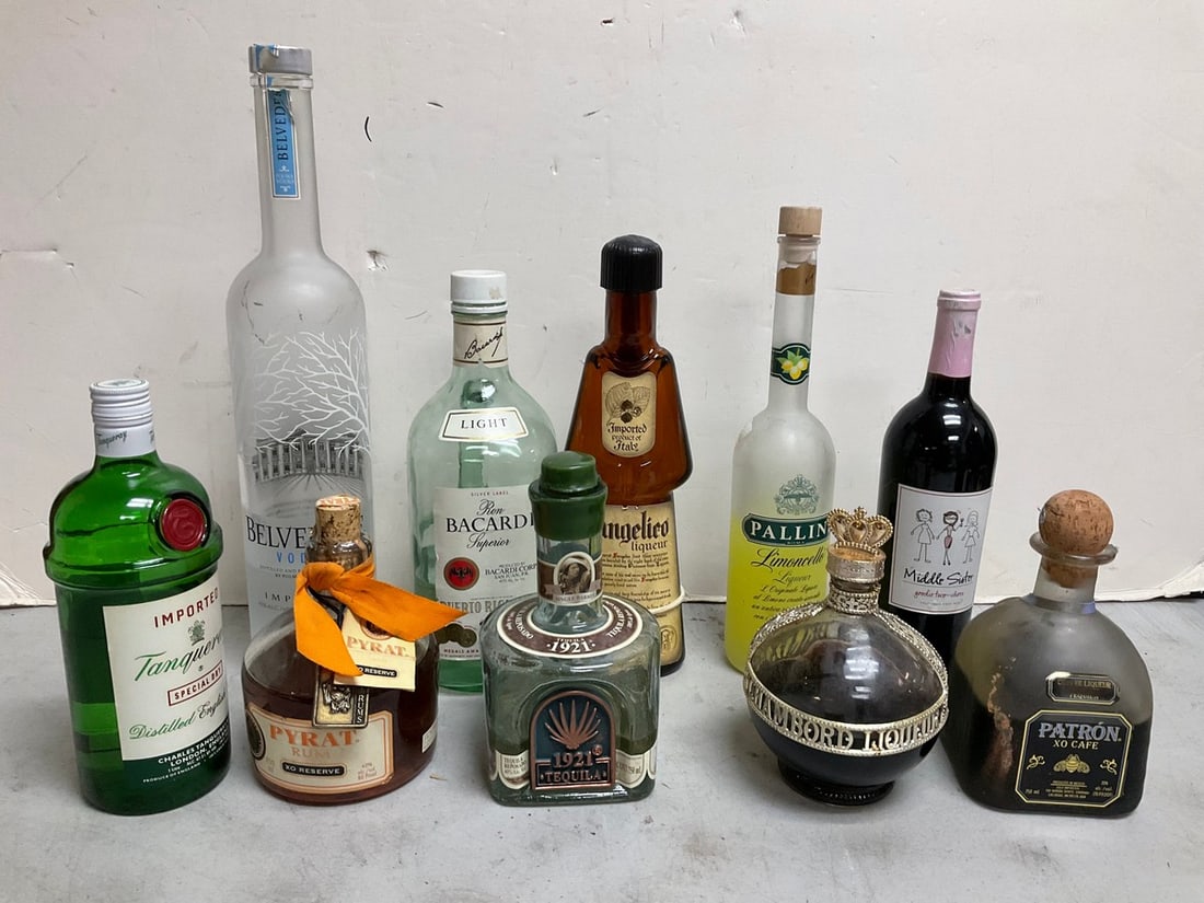 Various liquors(Bacardi, Patron, Chambord Liqueur, and more-different amounts in each): Various liquors(Bacardi, Patron, Chambord Liqueur, and more-different amounts in each)
