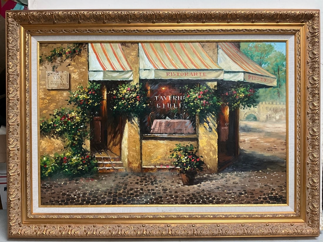Framed oil on canvas artwork signed Tropea(45in.x33in.) (1 of 1)