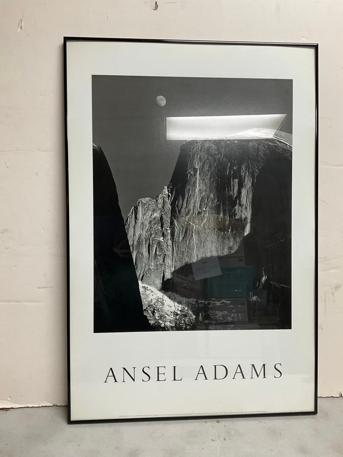 Framed Ansel Adams photographic print-Moon and half dome, Yosemite National Park, (1 of 1)