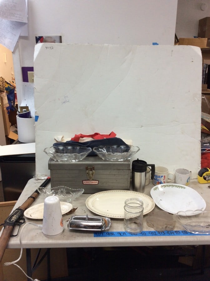 NBA mug, jenks auquarium mug, metal tool box 17x16.5x7.5, platters, glass dishes, aluminum butter (1 of 1)