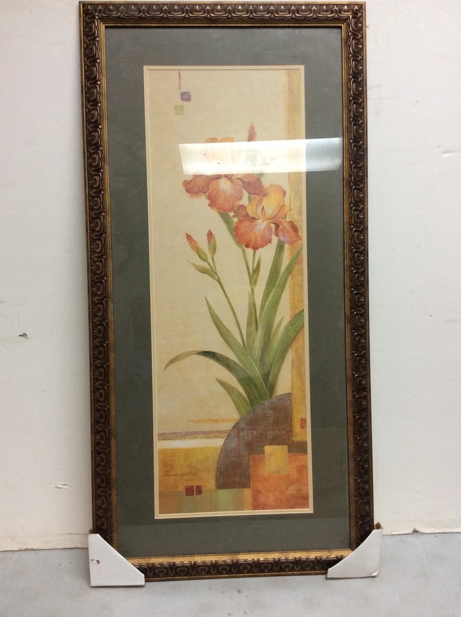 Framed and signed floral print(21.5in.x43in.) (1 of 1)