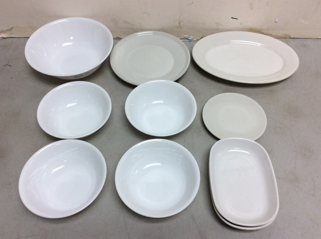 Various plates/bowls(longest 10.75in.- Sidekick, Homer Laughlin, Corelle): Various plates/bowls(longest 10.75in.- Sidekick, Homer Laughlin, Corelle)