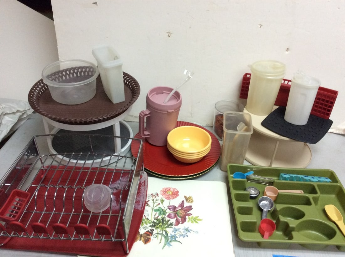 Rotating serving trays(tallest 12.5in.), Lenox plates, Rubbermaid bowls, and more (1 of 1)