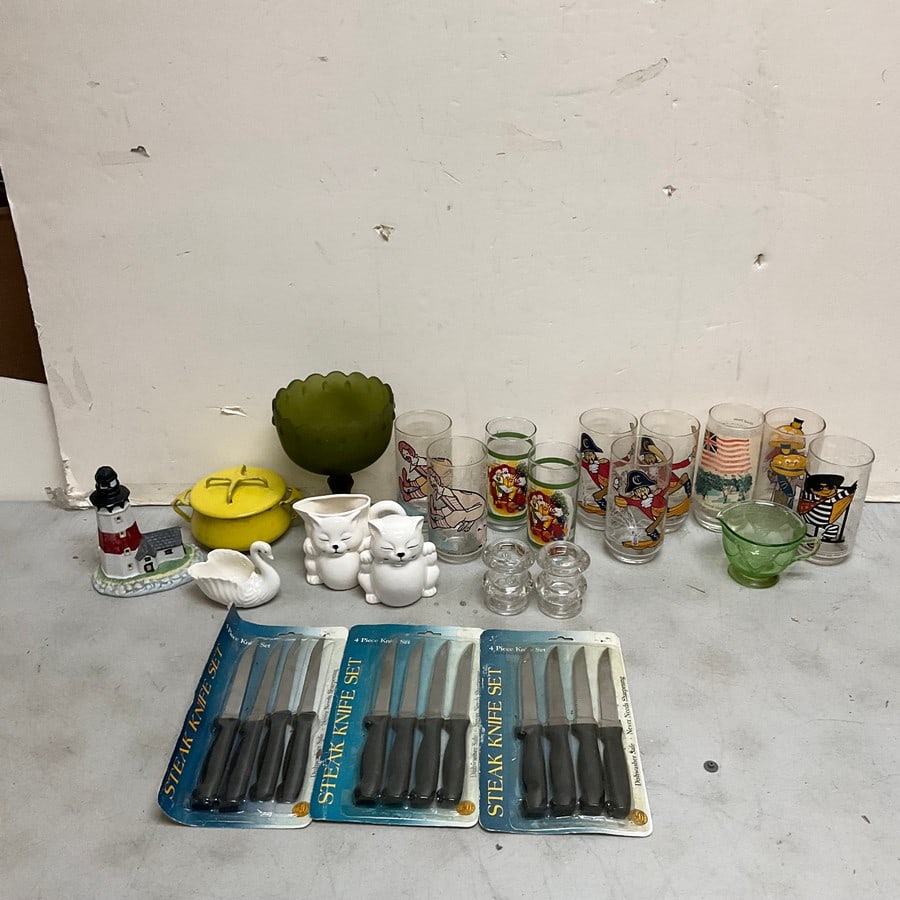 Steak knife sets, drinking glasses, decorative ceramics, and more (1 of 1)