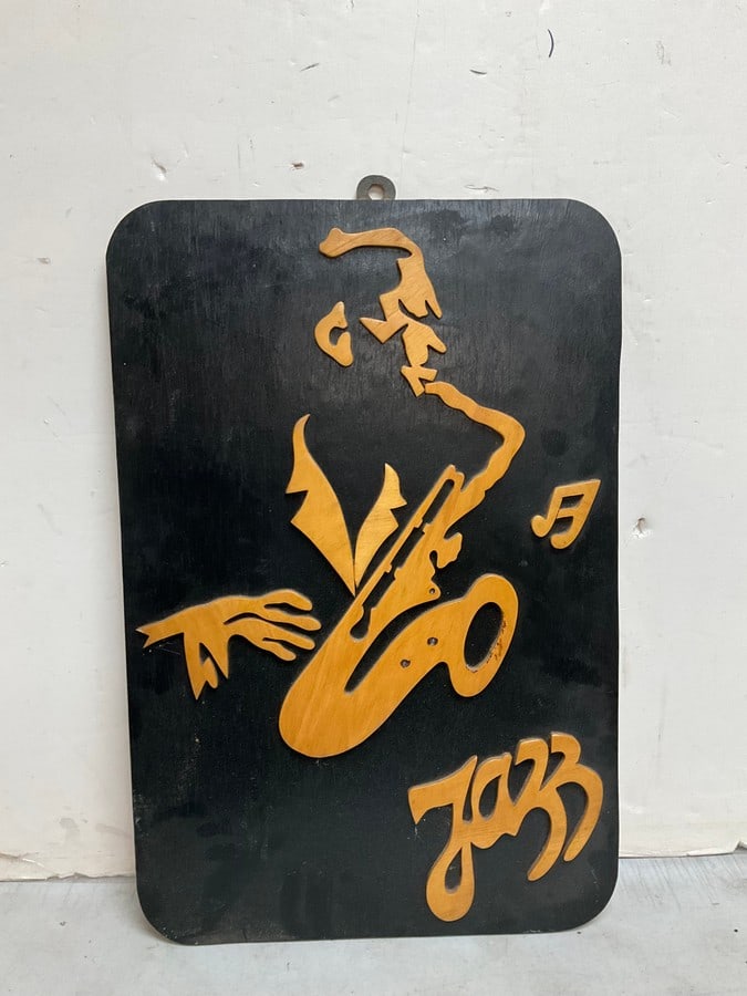 Jazz hanging wooden wall décor sign(16in.x24in.) (1 of 1)