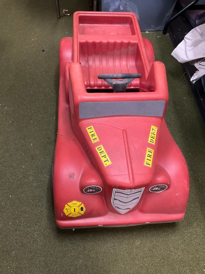 Vintage Fire dept. pedal car(slightly damaged-45in.x23in.x19.5in.) (1 of 1)