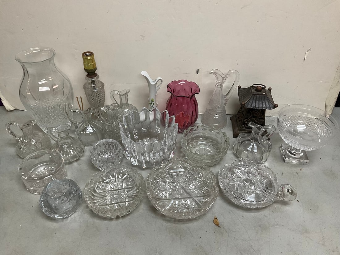 Kosta goblet, vintage candle lantern, hand blown pilgrim glass vase, and more(10in.tallest) (1 of 1)