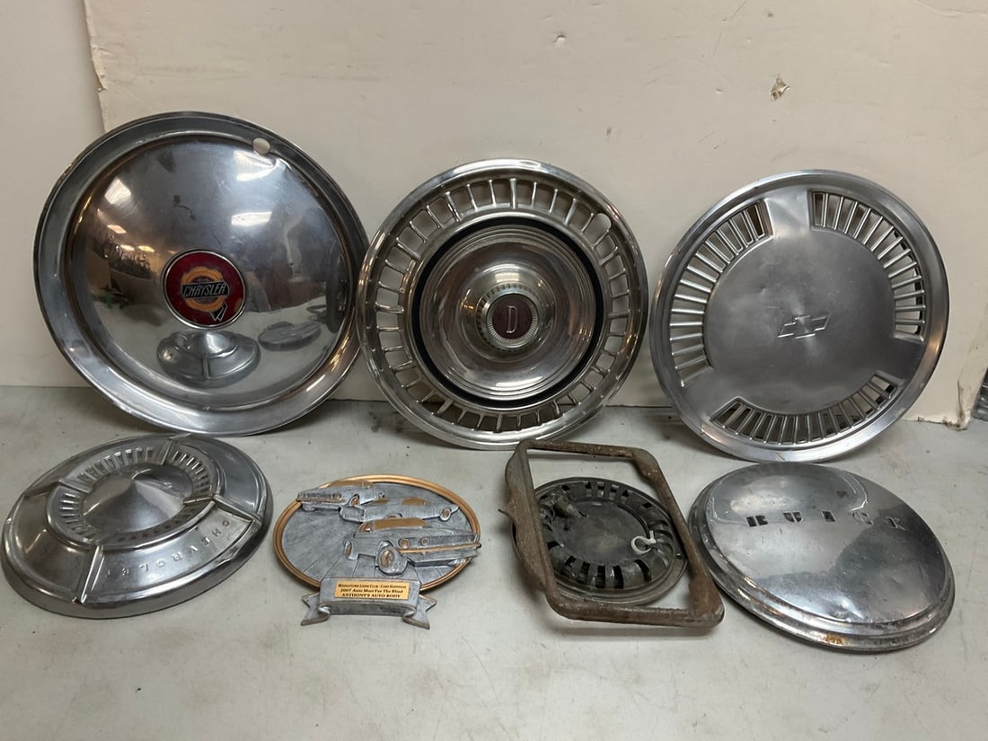 Vintage Tire rims(Chrysler, Chevrolet, Buick, etc.-longest 15in.across), Anthony’s Auto Body (1 of 1)