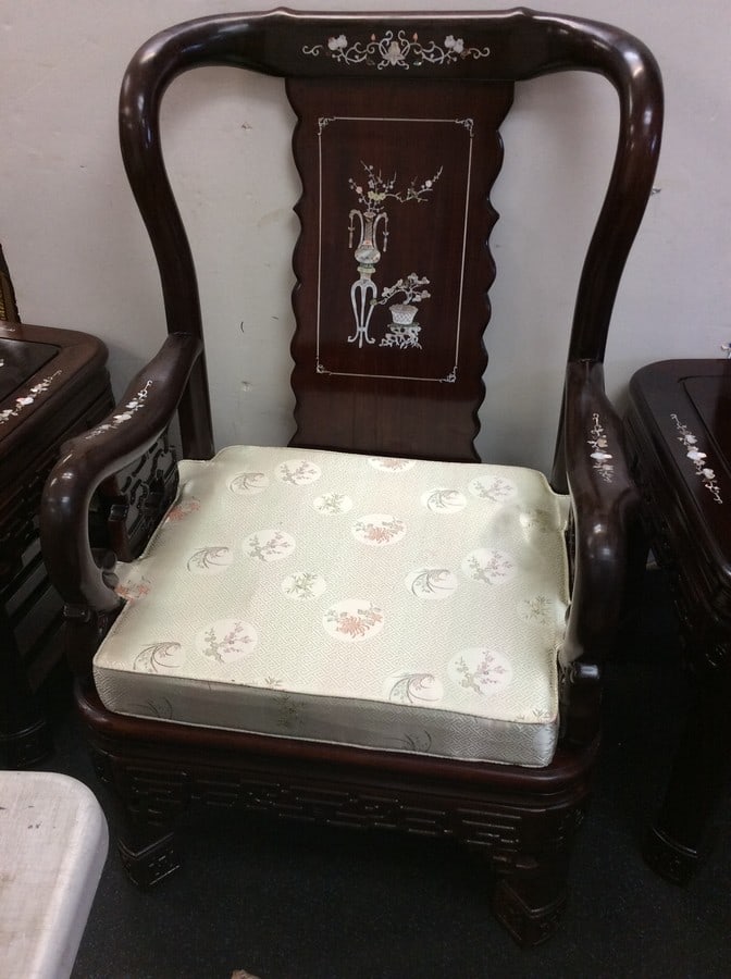 Rosewood Pearl In-laid chair(41in.tall): Rosewood Pearl In-laid chair(41in.tall)