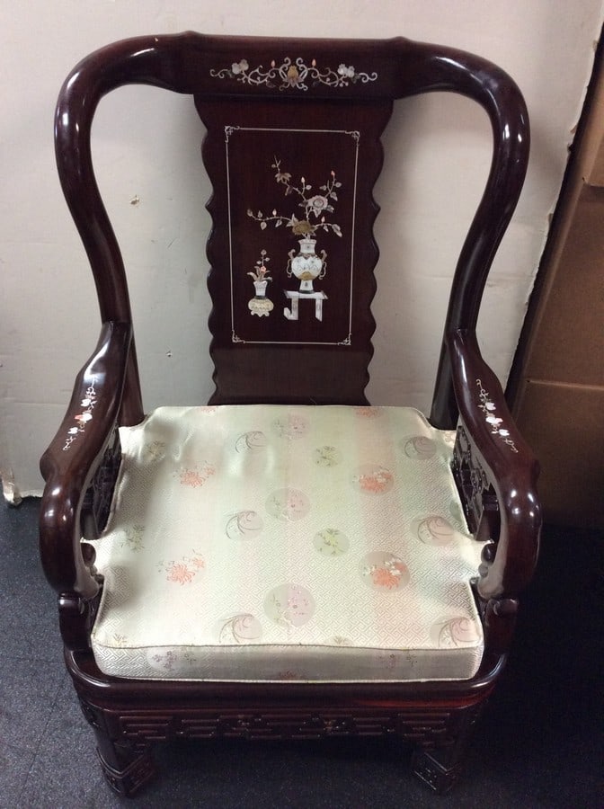 Rosewood Pearl In-laid chair(41in.tall): Rosewood Pearl In-laid chair(41in.tall)