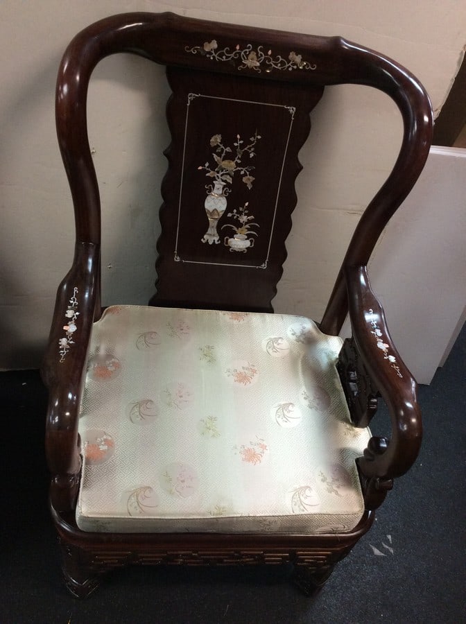 Rosewood Pearl In-laid chair(41in.tall): Rosewood Pearl In-laid chair(41in.tall)