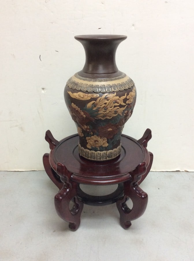 Oriental Dragon Vase With Stand (19.5 in tall) (1 of 1)