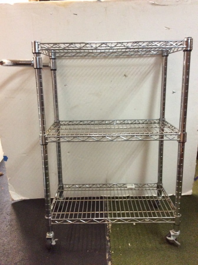 3 Shelf Metal Rolling Rack (35inx30inx14in) (1 of 1)