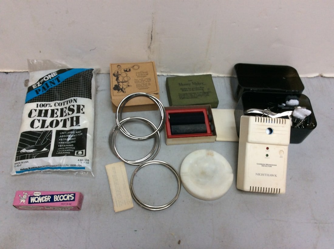 Chinese Linking Rings, Nighthawk Carbon Monoxide Detector, Ash Tray, and more (1 of 1)