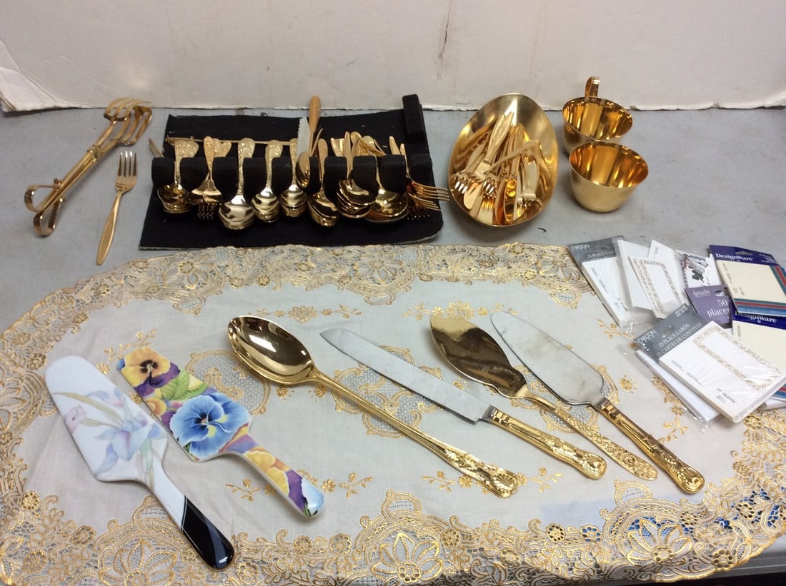 Gold Utencils, Bowl, Cups and more (Spoons, Forks, Knives, etc): Gold Utencils, Bowl, Cups and more (Spoons, Forks, Knives, etc)