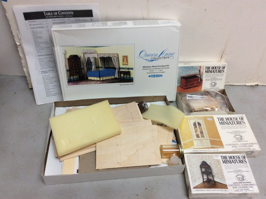 Queen Anne Collection Miniature Wood Furniture Kit, The House of Miniatures Kits and more (1 of 1)