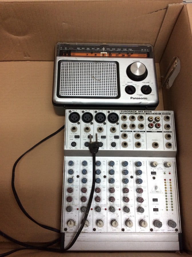 Panasonic radio(model:RF-1104) and Eurorack MX802A soundboard (1 of 1)