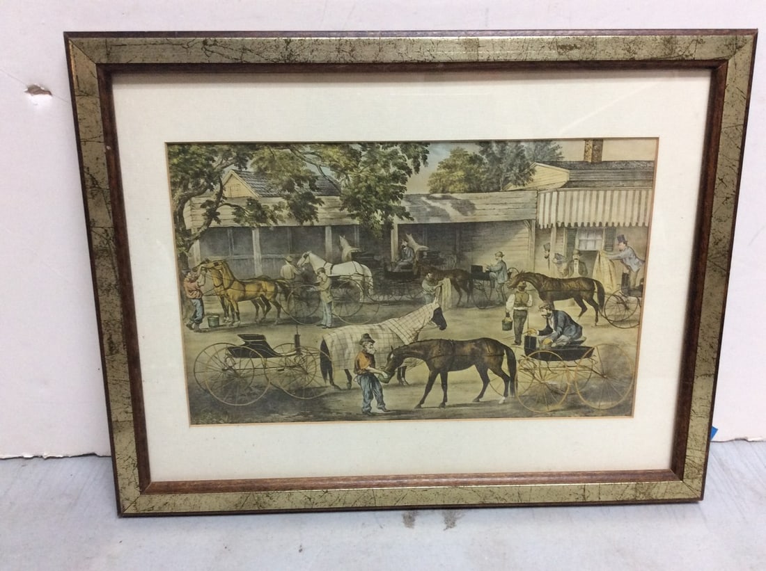 Vintage Horse & Carriage Framed Print (13.5in.x17.5in.) (1 of 1)