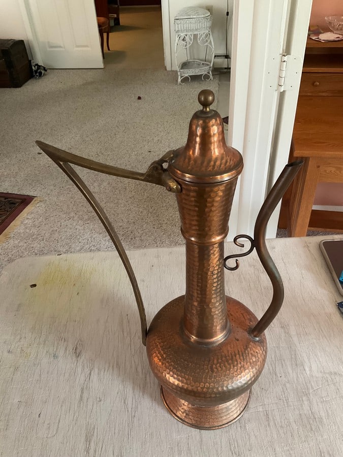 Copper egyptian teapot(20in.tall): Copper egyptian teapot(20in.tall)