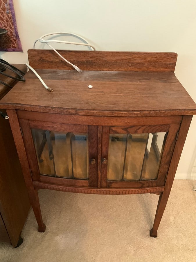 Tiger Oak glass front drysink(29in.x16in.x25in.) (1 of 1)