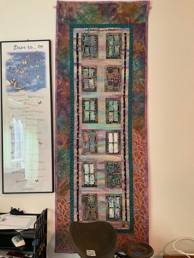 Folk art handmade quilt wall hanging(60in.x21in.) (1 of 1)