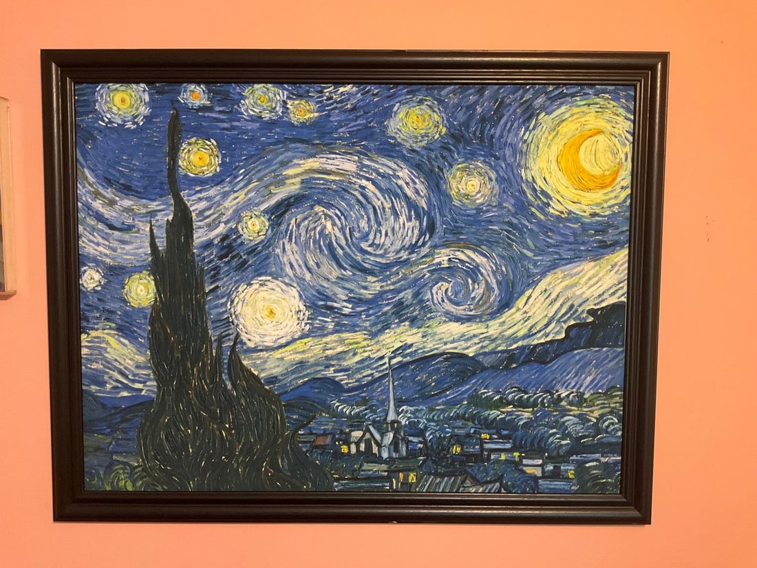 Starry Night framed art print(35.25in.x27.25in.): Starry Night framed art print(35.25in.x27.25in.)