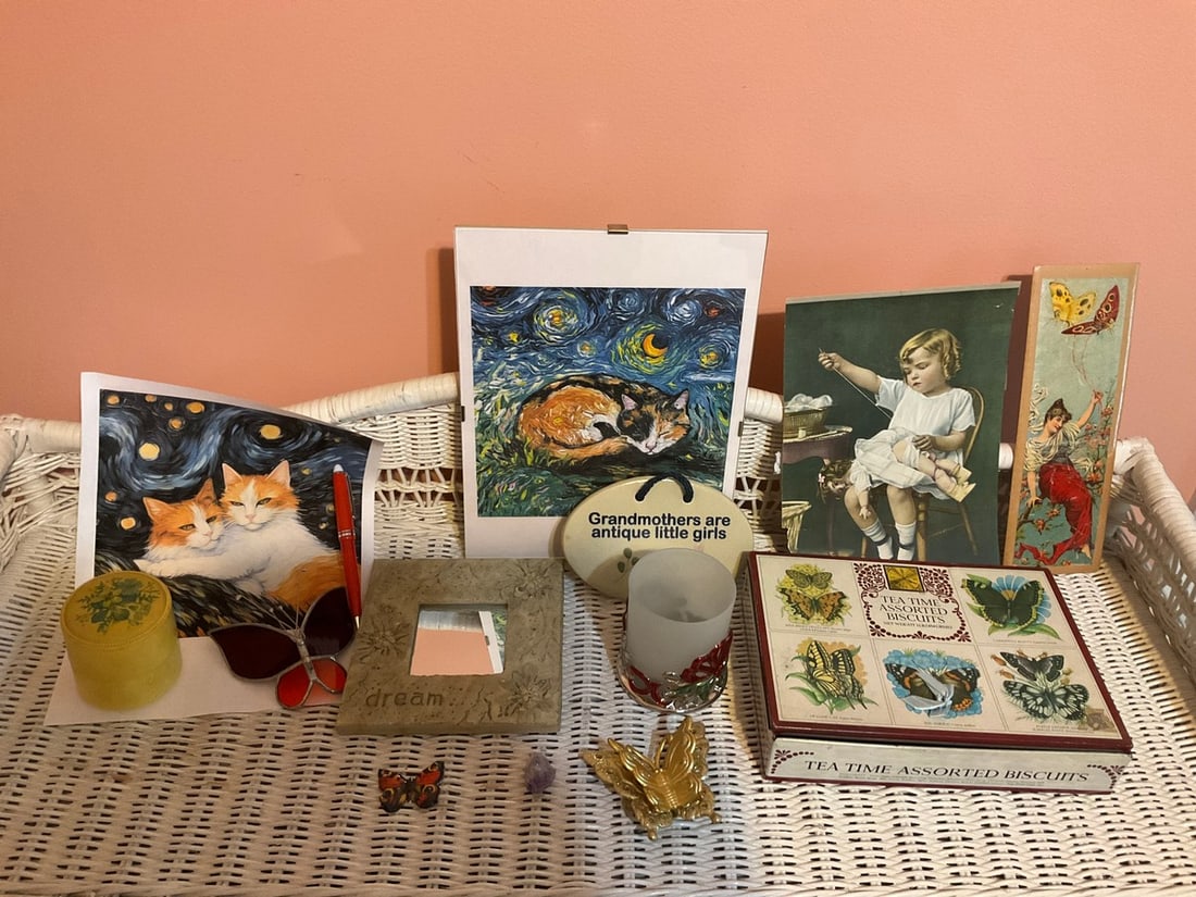 Vintage tea time assorted biscuits tin(TIN ONLY), mirror, glass framed print by Aja Trier (1 of 1)