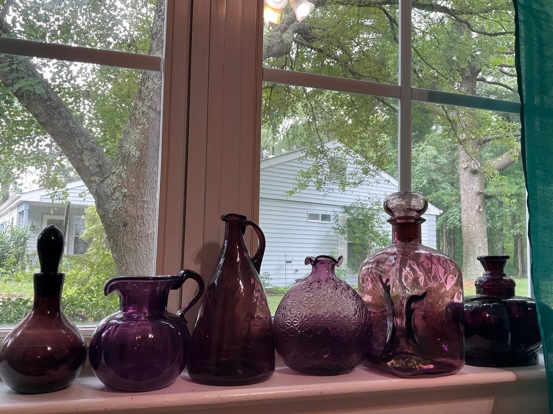 Glass decanter, vases, pitcher, and more(Vctry lite and more-8.75in.tallest) (1 of 1)