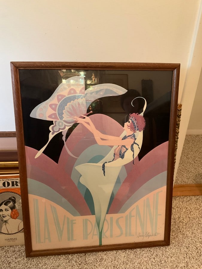 Framed La Vie Parisienne art print signed Harry W(23.25in.x29.5in.) (1 of 1)