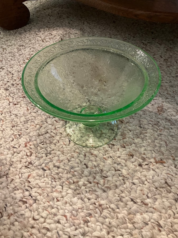 Vasoline glass candy dish(4.25in.tall) (1 of 1)