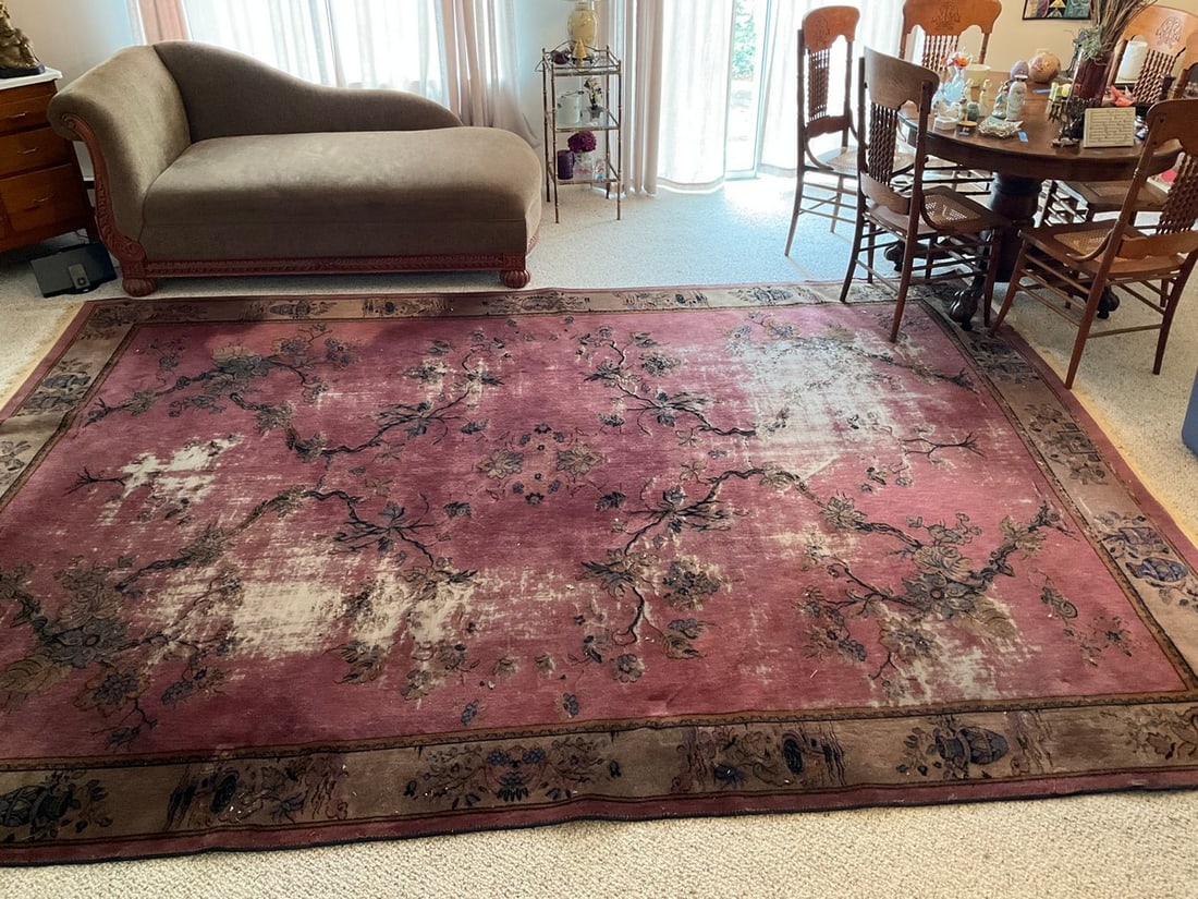 Early handmade oriental carpet(105.5inx148.5in) (1 of 1)