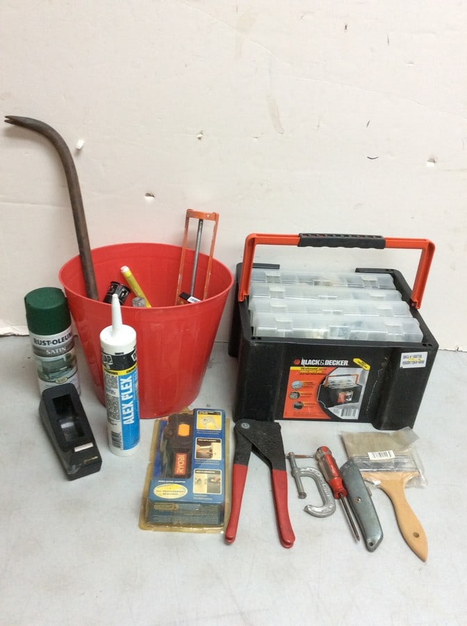 Ryobi Door Latch Installation Kit, Various Tools, Work mate Series Box(12.25inx9.25inx7.75in) and (1 of 1)