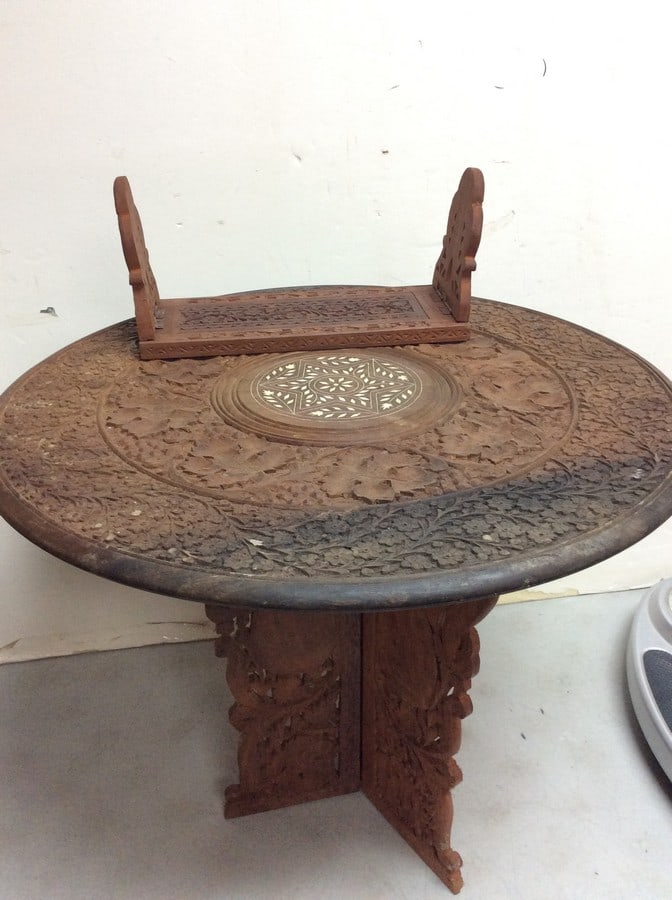 Antique hand carved Teakwood    Plant table & Book Holder (15.5in.tall) (1 of 1)