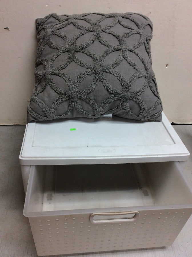 Steralite Bin With Throw Pillow (20inx19inx11in): Steralite Bin With Throw Pillow (20inx19inx11in)