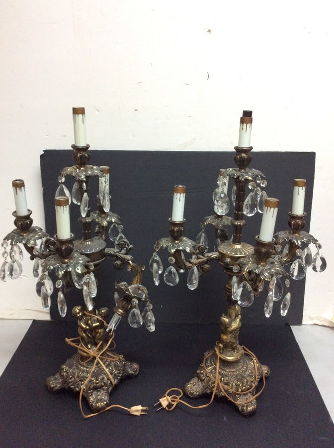 Antique Gothic living room candle opera lamps(25.25in.tall) (1 of 1)