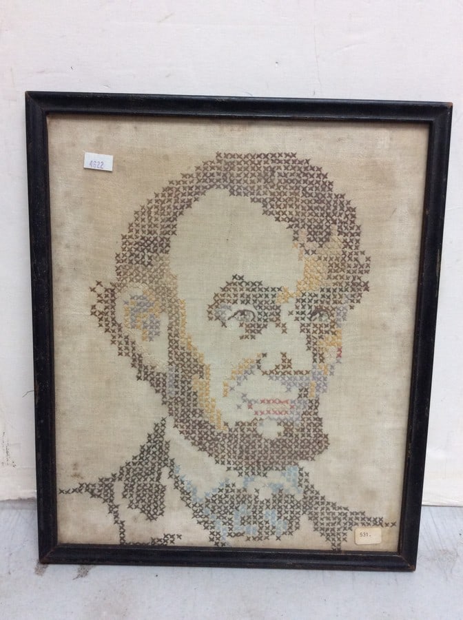 Framed Abraham Lincoln artwork(10.75in.x12.75in.) (1 of 1)