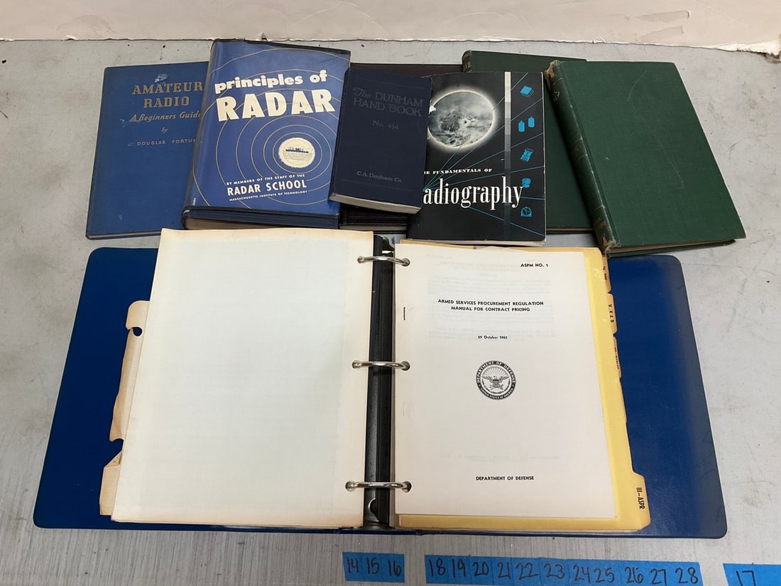 Various books (The Dunham Handbook, Radiography, Principle of Radar) and more: Various books (The Dunham Handbook, Radiography, Principle of Radar) and more
