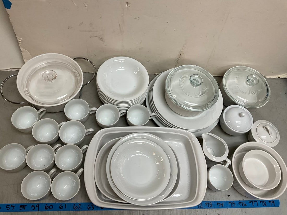 Corningware, Various White Cups, Plates, bowls and more(everyday white, Studio Nova, etc)Largest - (1 of 1)