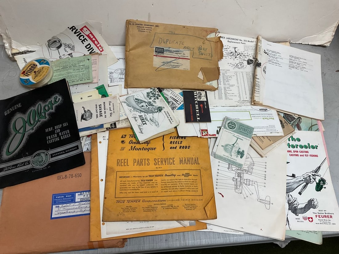 Vintage fishing Part/Repair Manuals: Vintage fishing Part/Repair Manuals