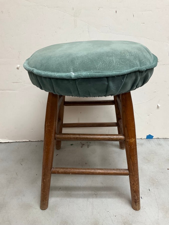 Wooden stool with cushion cover(20.5in.tall): Wooden stool with cushion cover(20.5in.tall)