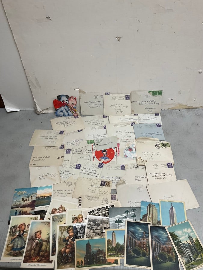Vintage postcards, 1940's letters, greeting cards, and more): Vintage postcards, 1940's letters, greeting cards, and more)