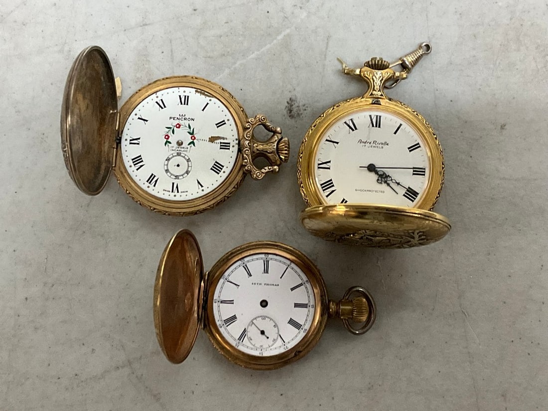 Vintage pocket watches (Seth Thomas,Cron , Andre Rivalli-largest 2.25in.) (1 of 1)