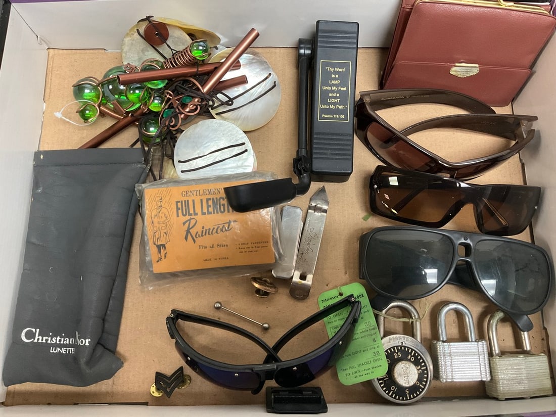 Various sunglasses, master locks, combination lock, and more (1 of 1)